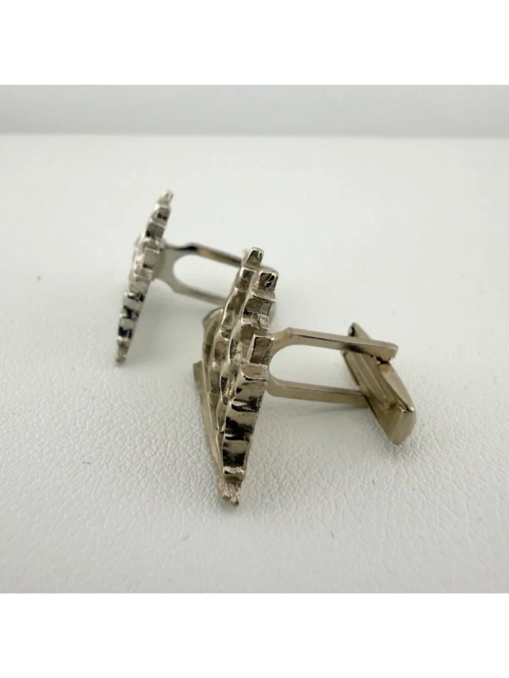 Vintage Cufflinks Set of 2 Tall Ships Mayflower Silver Tone Nautical Sailing